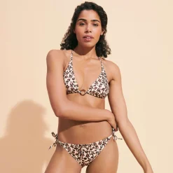 Femme Vilebrequin Tous Les Bas^Bas De Maillot De Bain Mini Slip Femme Turtles Leopard
