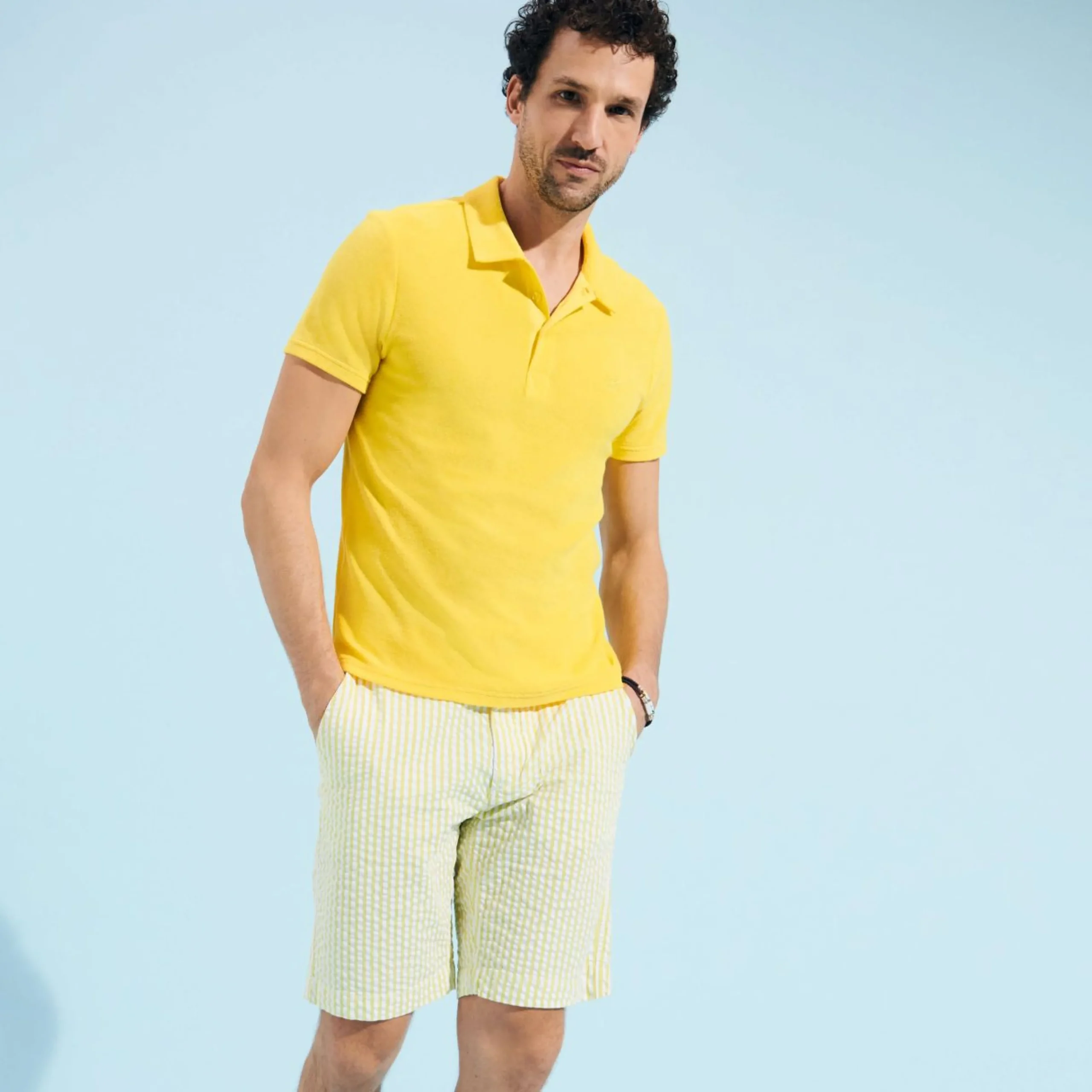 Homme Vilebrequin Bermudas Et Shorts^Bermuda Chino En Coton Homme Seersucker