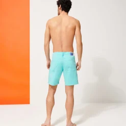Homme Vilebrequin Bermudas Et Shorts^Bermuda En Coton Satine 5 Poches Homme Uni