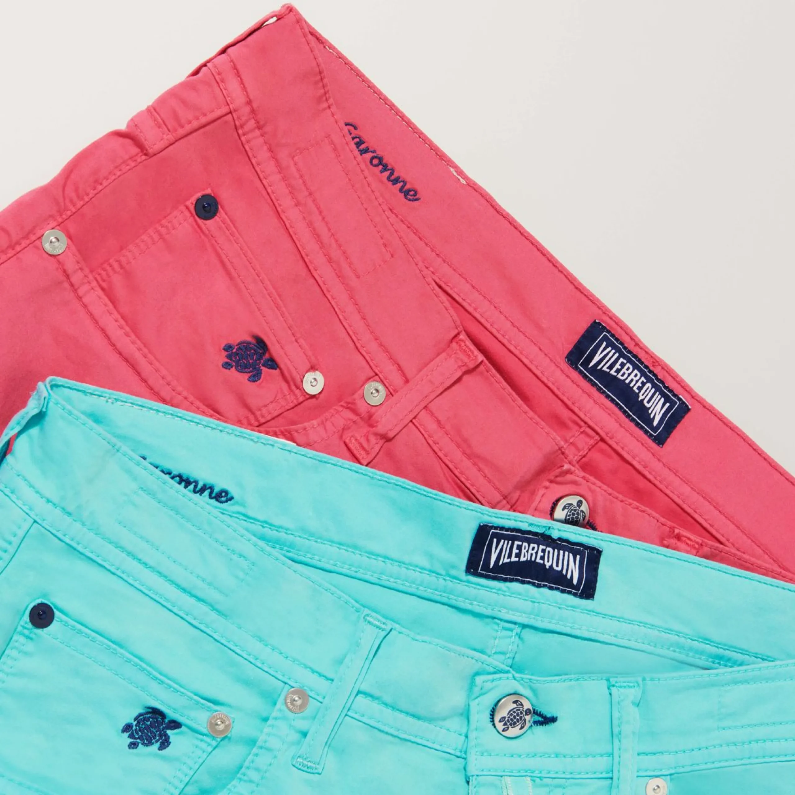 Homme Vilebrequin Bermudas Et Shorts^Bermuda En Coton Satine 5 Poches Homme Uni