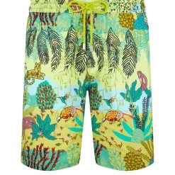 Homme Vilebrequin Bermudas Et Shorts^Bermuda En Lin Homme Imprime Jungle Rousseau