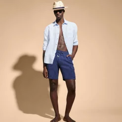 Homme Vilebrequin Bermudas Et Shorts^Bermuda En Lin Homme Uni Poches Cargo