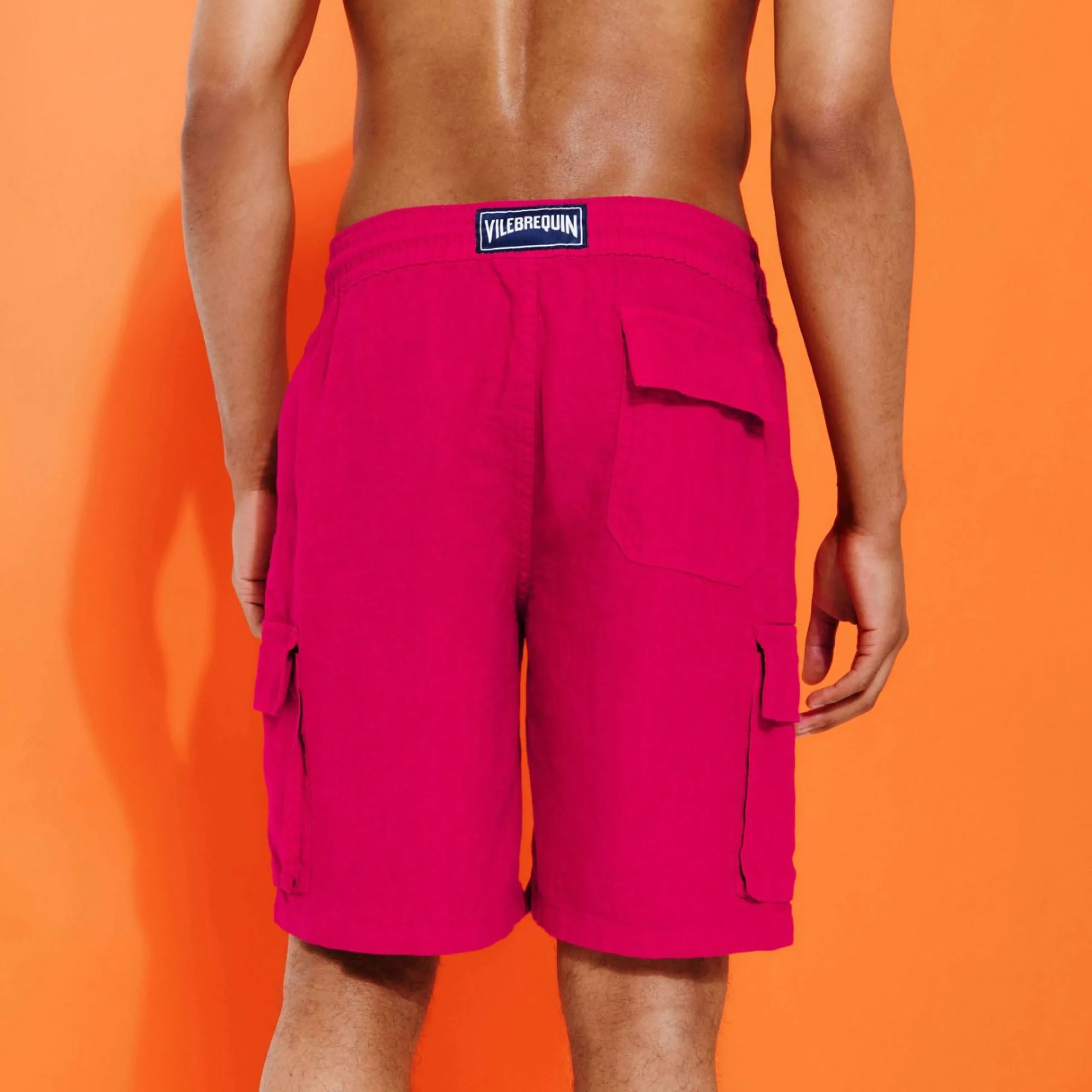 Homme Vilebrequin Pantalons^Bermuda En Lin Homme Uni Poches Cargo