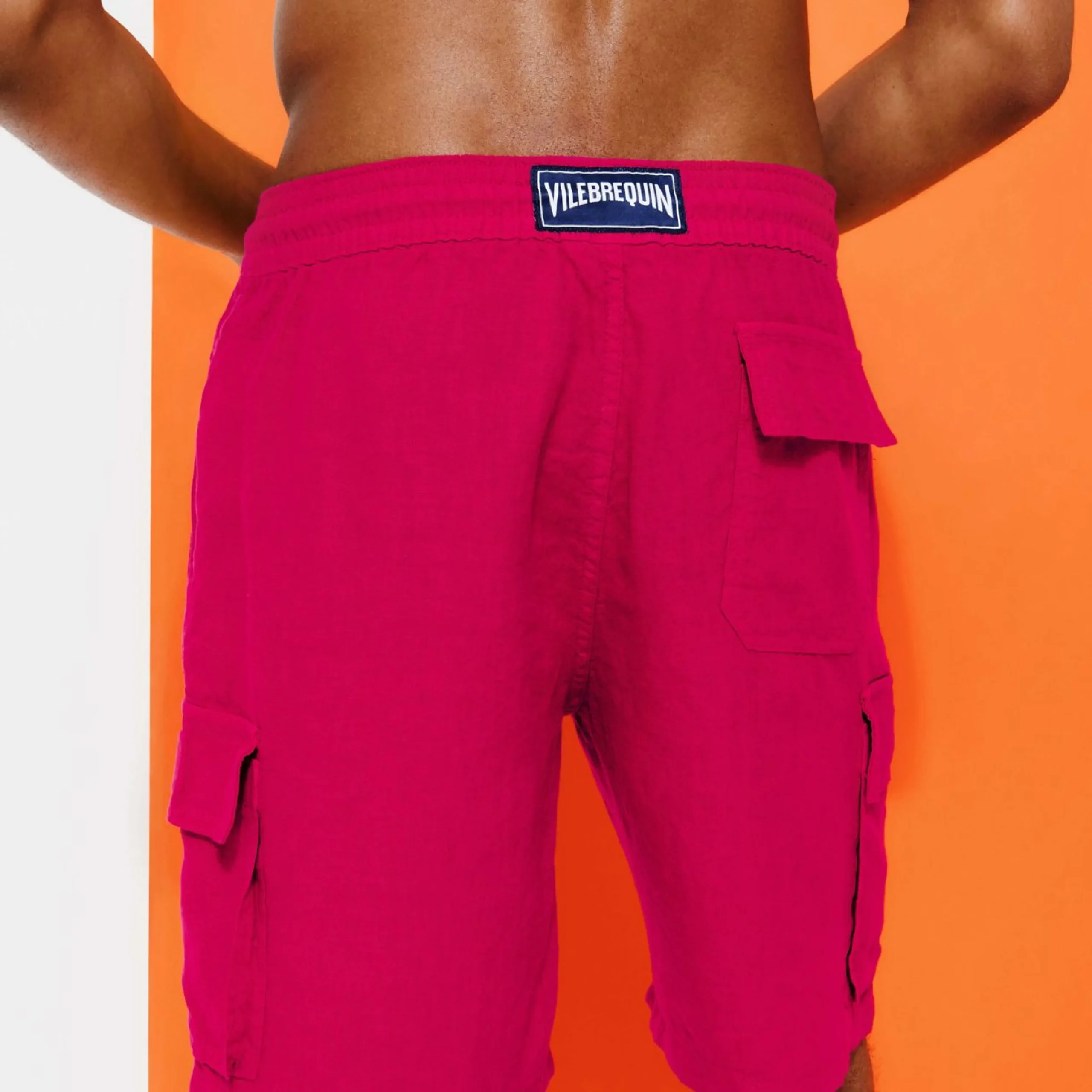 Homme Vilebrequin Pantalons^Bermuda En Lin Homme Uni Poches Cargo