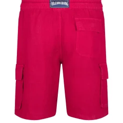 Homme Vilebrequin Pantalons^Bermuda En Lin Homme Uni Poches Cargo