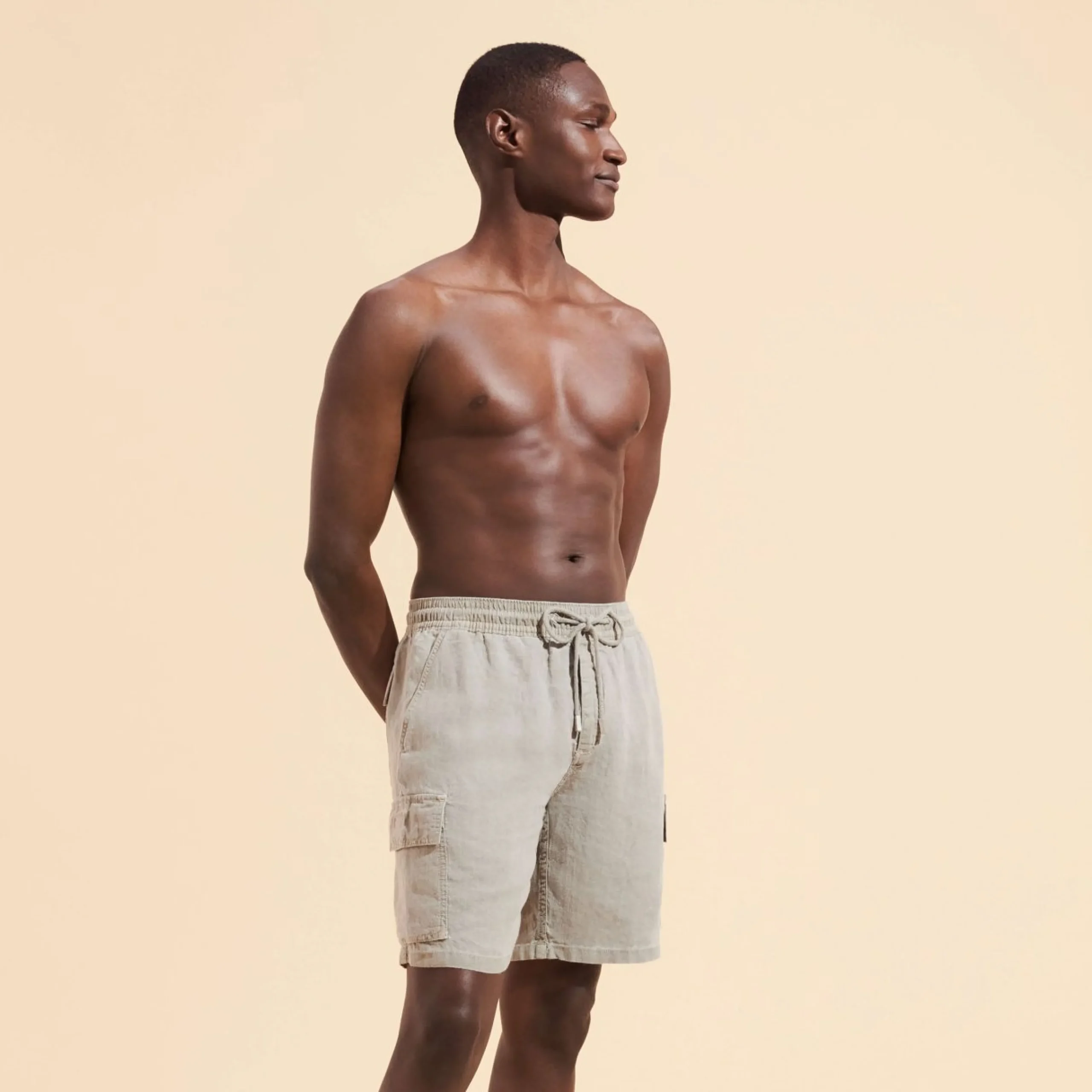 Homme Vilebrequin Bermudas Et Shorts^Bermuda En Lin Homme Uni Teinture Minerale
