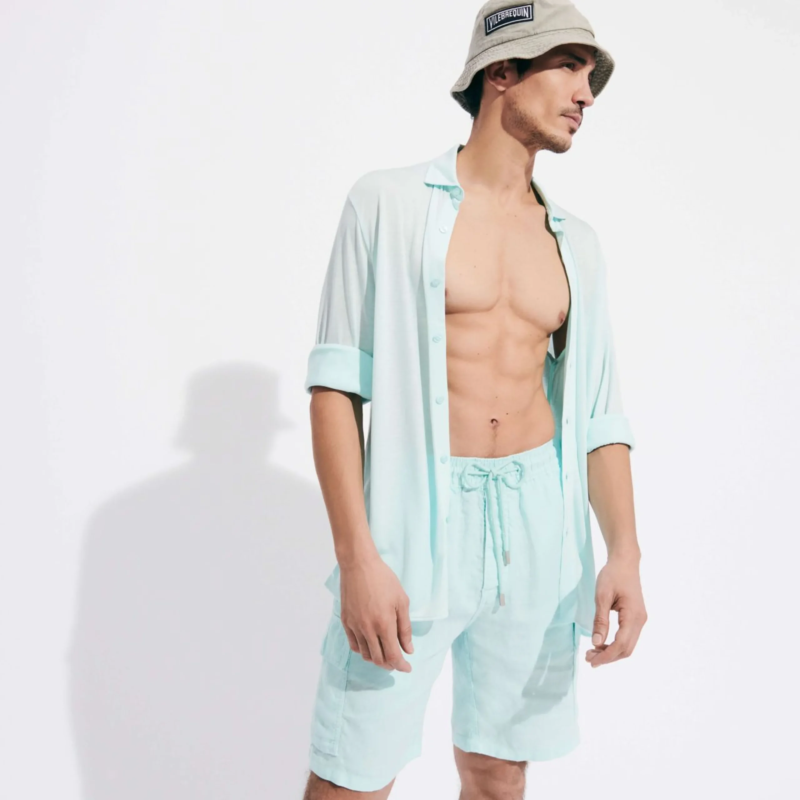 Homme Vilebrequin Bermudas Et Shorts^Bermuda En Lin Homme Uni Poches Cargo