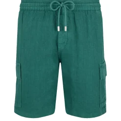 Homme Vilebrequin Pantalons^Bermuda En Lin Homme Uni Poches Cargo