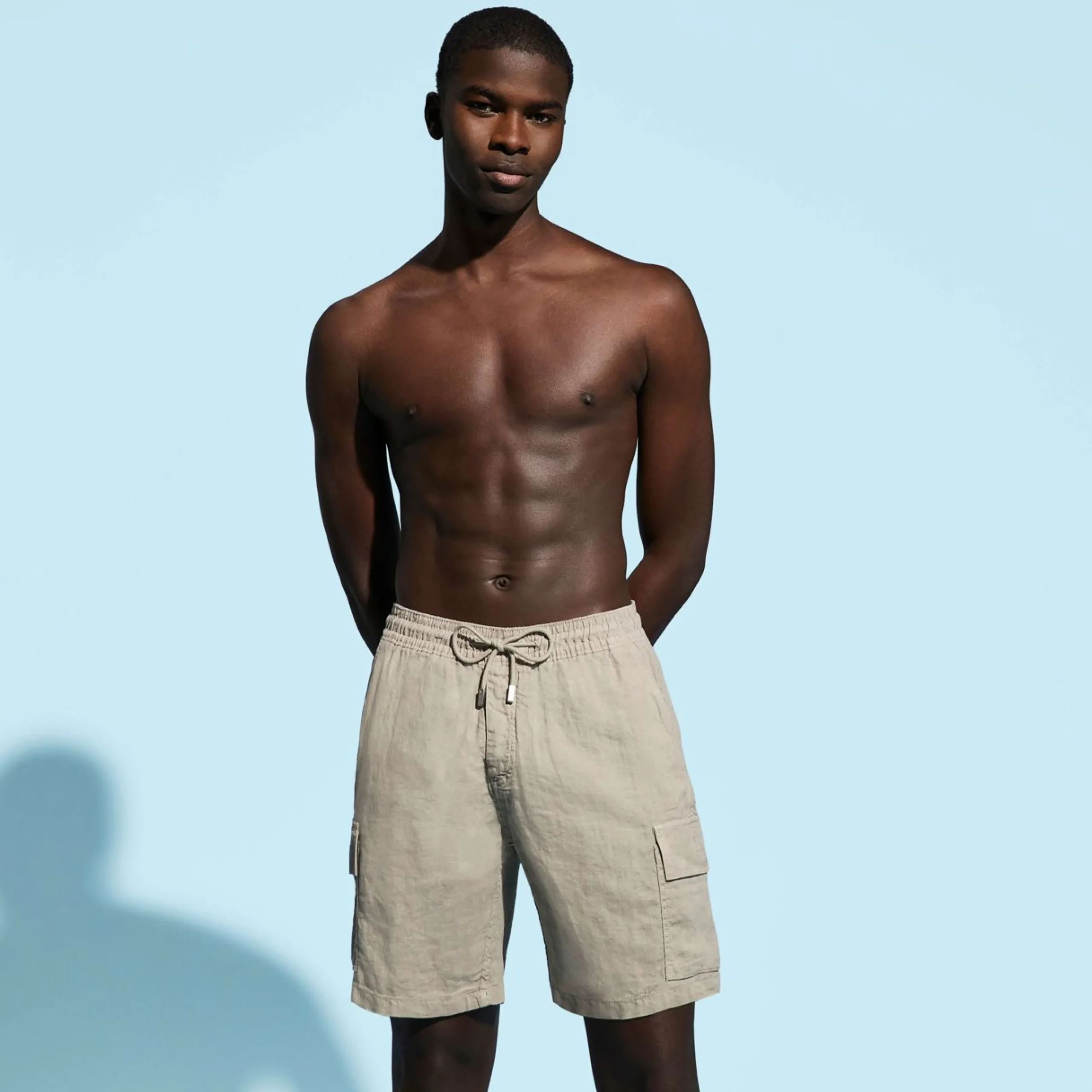 Homme Vilebrequin Bermudas Et Shorts^Bermuda En Lin Homme Uni Poches Cargo
