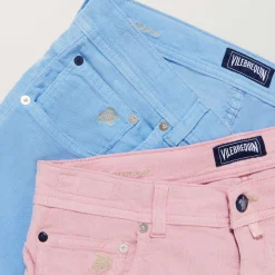 Homme Vilebrequin Bermudas Et Shorts^Bermuda En Velours Cotele 2000 Raies 5 Poches Homme Uni