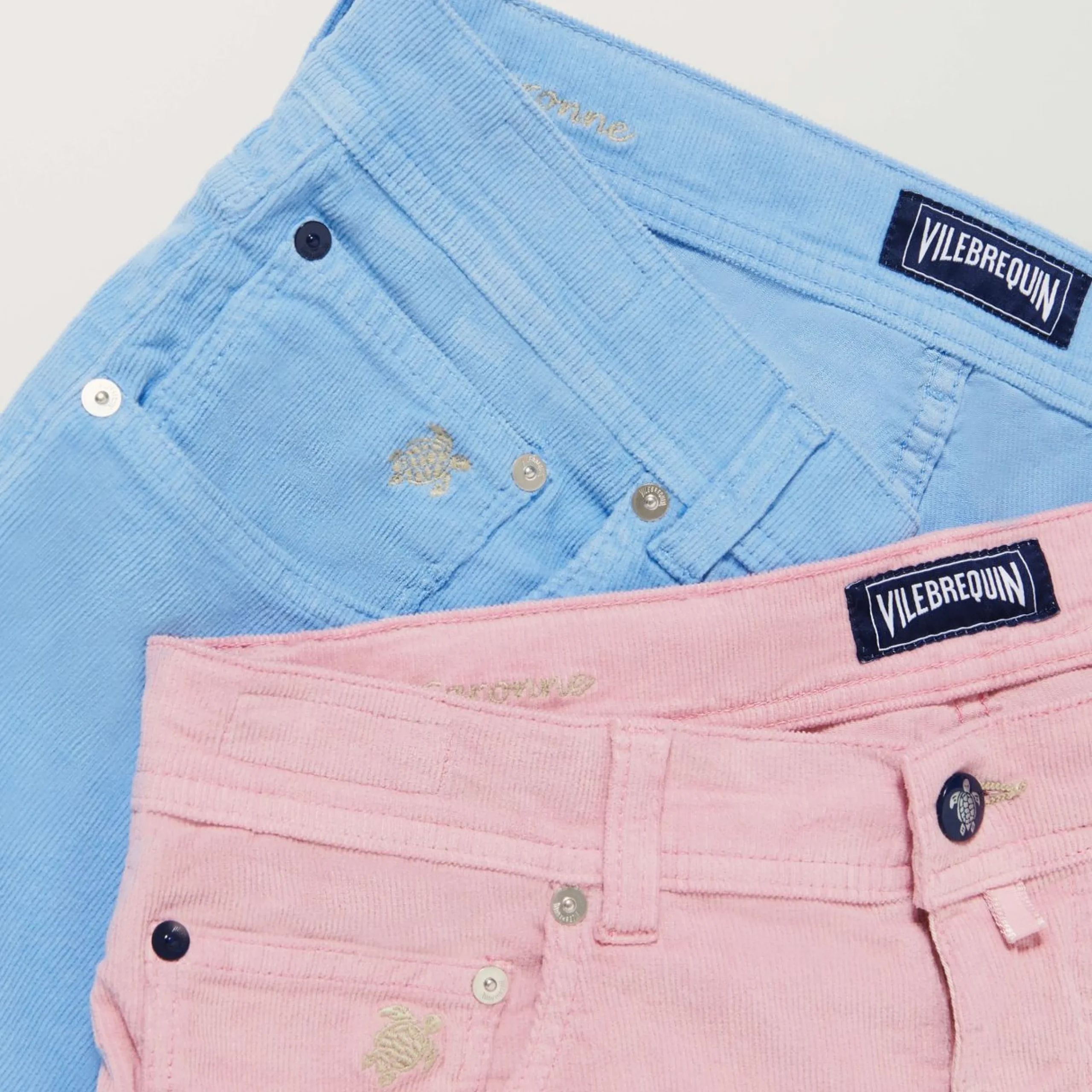 Homme Vilebrequin Bermudas Et Shorts^Bermuda En Velours Cotele 2000 Raies 5 Poches Homme Uni