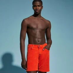 Homme Vilebrequin Bermudas Et Shorts^Bermuda En Velours Cotele 2000 Raies 5 Poches Homme Uni