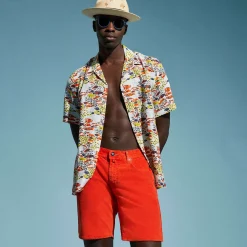 Homme Vilebrequin Bermudas Et Shorts^Bermuda En Velours Cotele 2000 Raies 5 Poches Homme Uni