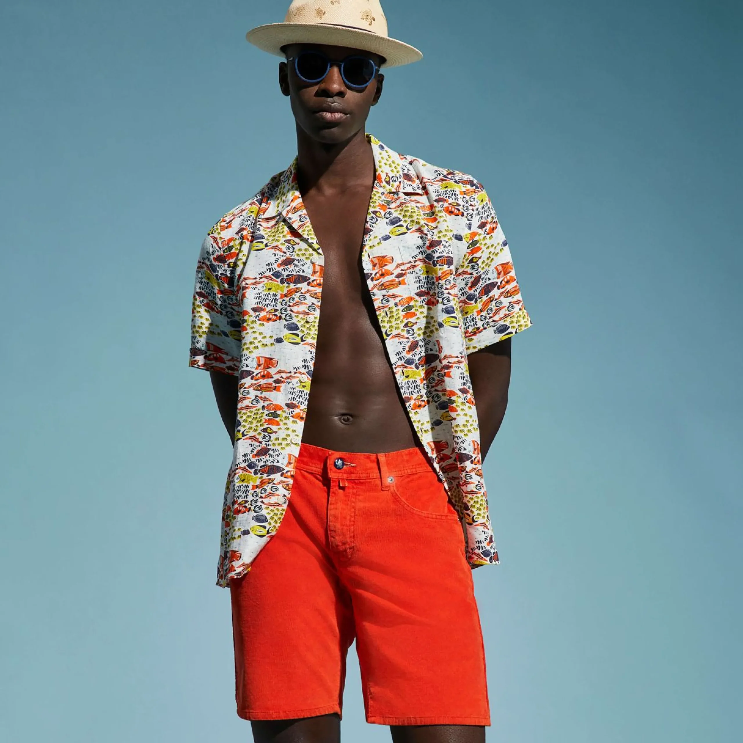 Homme Vilebrequin Bermudas Et Shorts^Bermuda En Velours Cotele 2000 Raies 5 Poches Homme Uni
