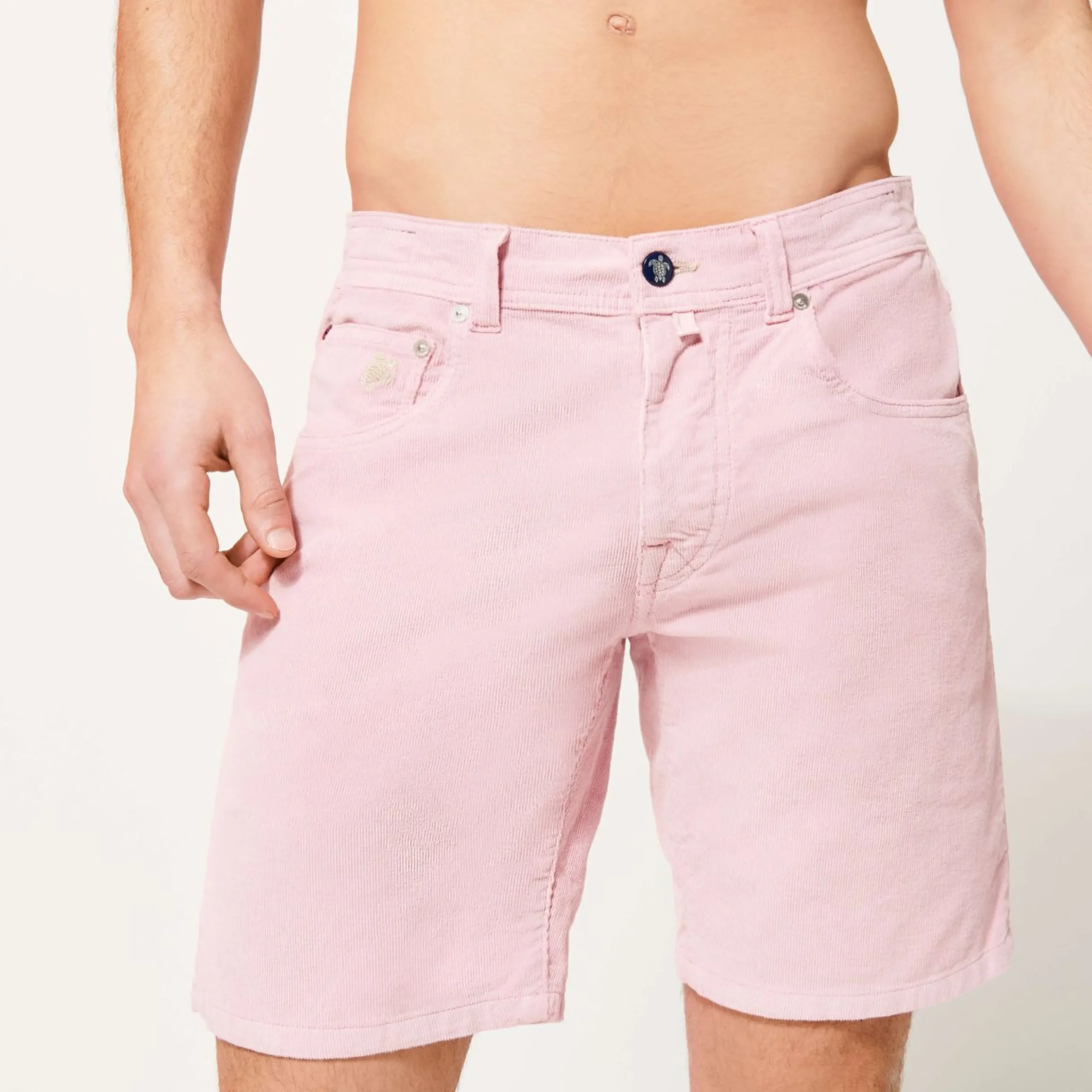 Homme Vilebrequin Bermudas Et Shorts^Bermuda En Velours Cotele 2000 Raies 5 Poches Homme Uni