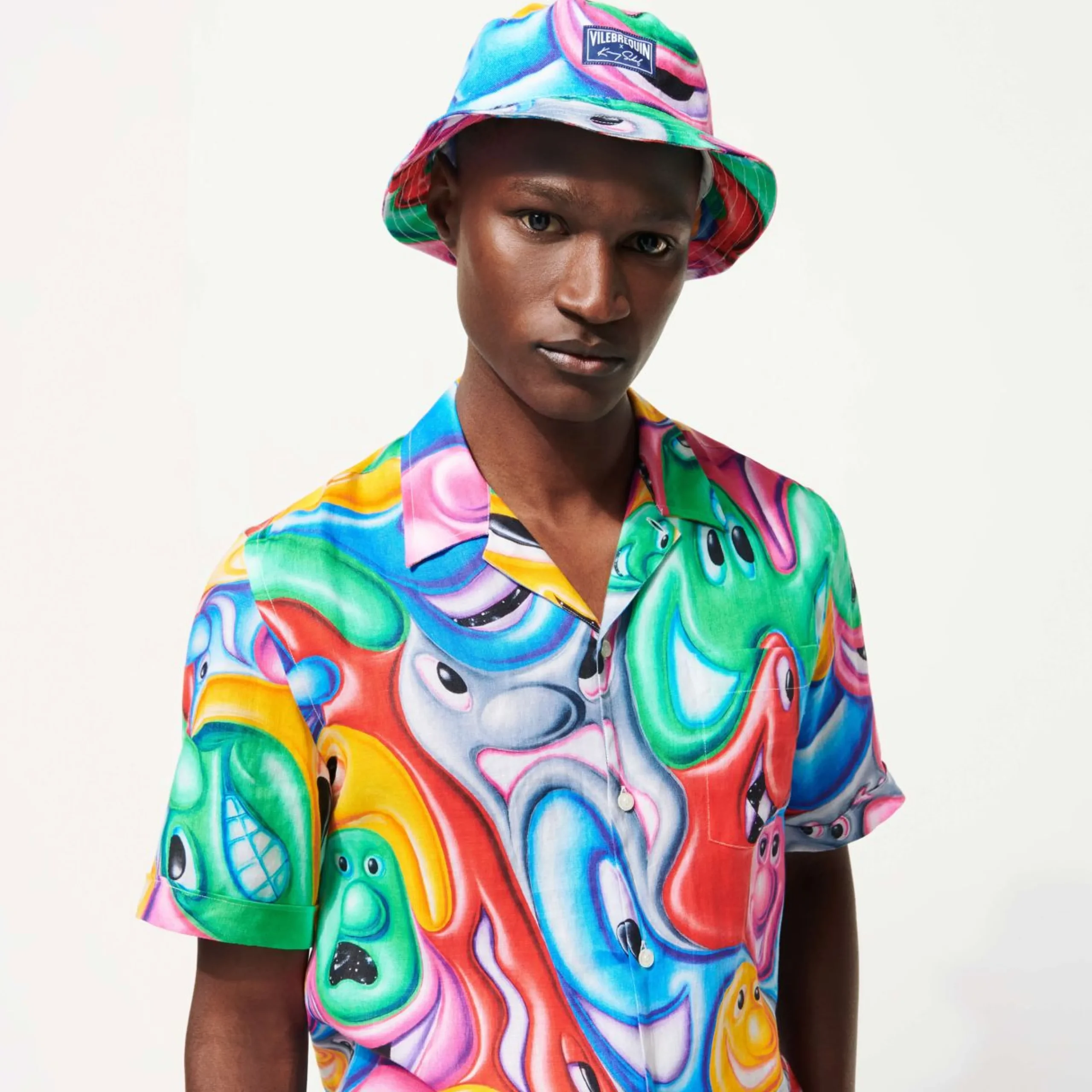 Homme Vilebrequin Casquettes^Bob Homme Faces In Places - X Kenny Scharf