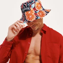 Homme Vilebrequin Casquettes^Chapeau En Lin Imprime Unisexe Presse Citron