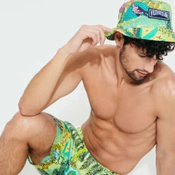 Homme Vilebrequin Casquettes^Chapeau En Lin Imprime Unisexe Jungle Rousseau