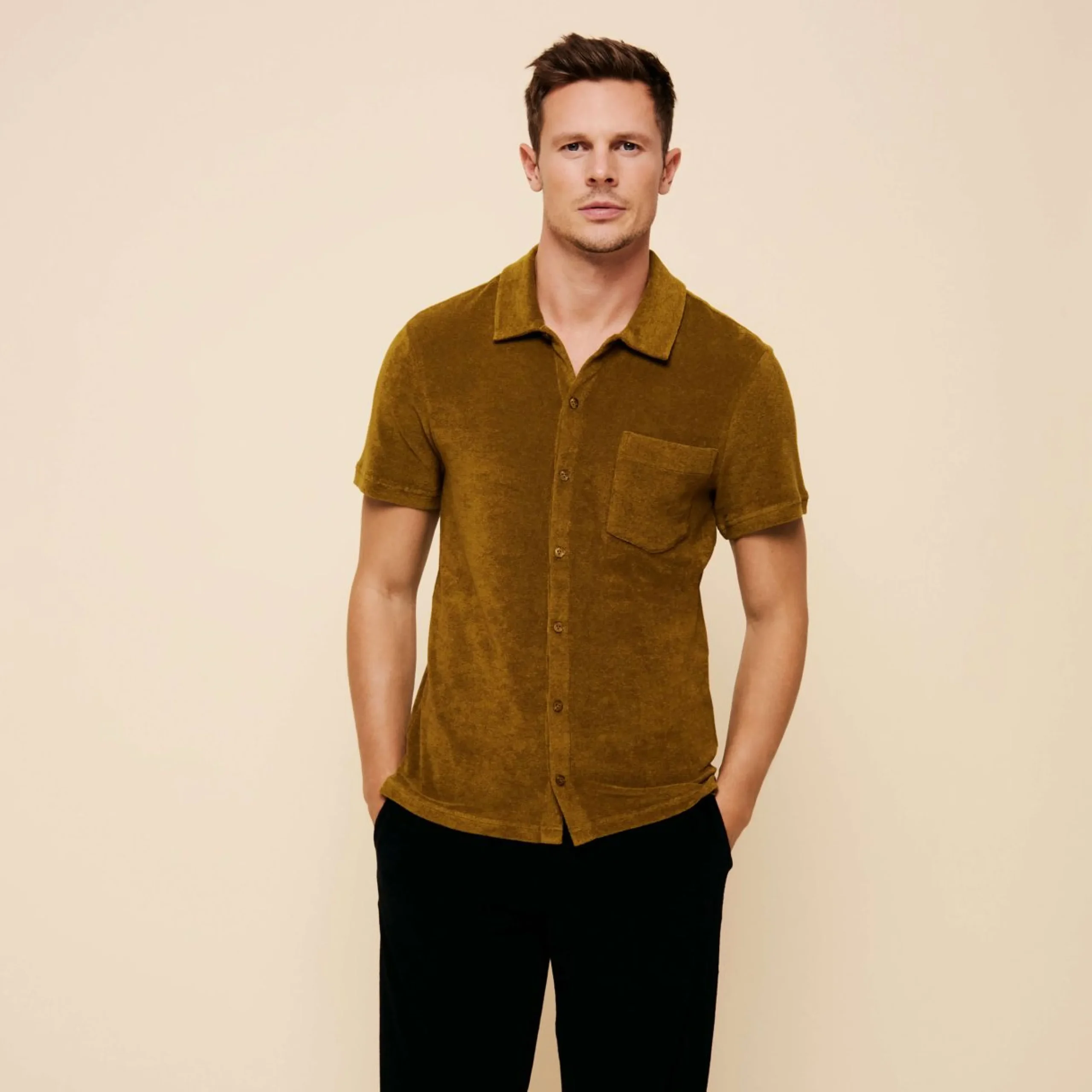 Homme Vilebrequin Loungewear^Chemise Bowling En Eponge Unisexe Unie