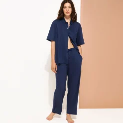 Femme Vilebrequin Chemises^Chemise Bowling En Jersey De Lin Unisexe Unie