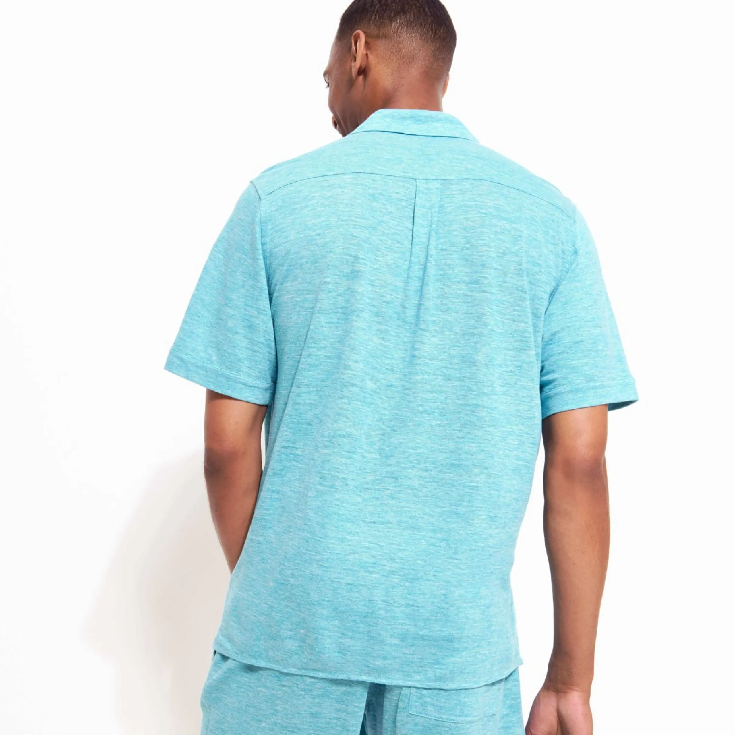 Femme Vilebrequin Chemises^Chemise Bowling En Jersey De Lin Unisexe Unie