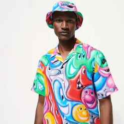 Homme Vilebrequin Chemises^Chemise Bowling En Lin Homme Faces In Places - X Kenny Scharf