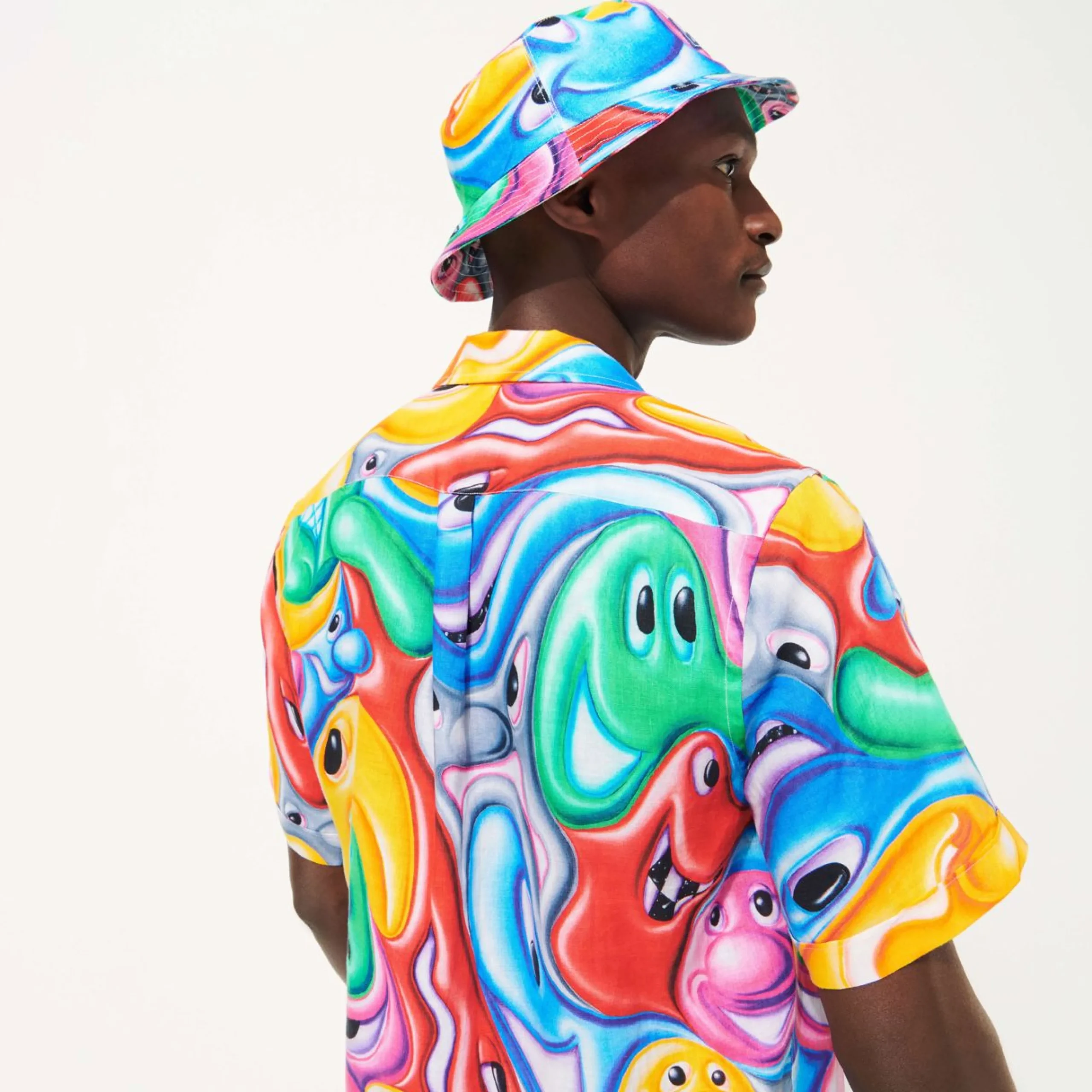 Homme Vilebrequin Chemises^Chemise Bowling En Lin Homme Faces In Places - X Kenny Scharf