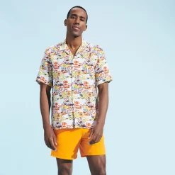 Homme Vilebrequin Chemises^Chemise Bowling En Lin Homme Fish Family