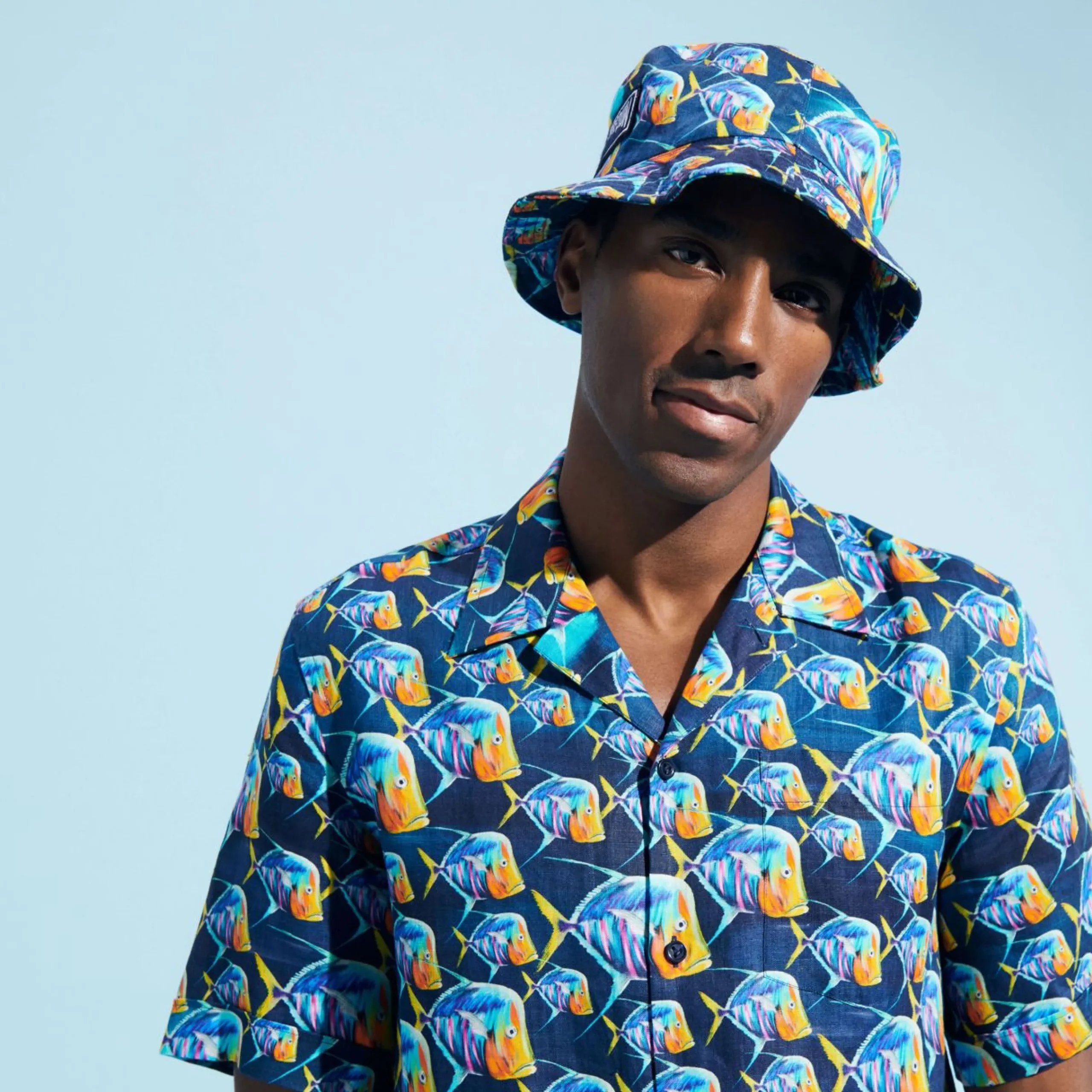 Homme Vilebrequin Chemises^Chemise Bowling En Lin Homme Piranhas