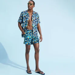 Homme Vilebrequin Chemises^Chemise Bowling En Lin Homme Piranhas