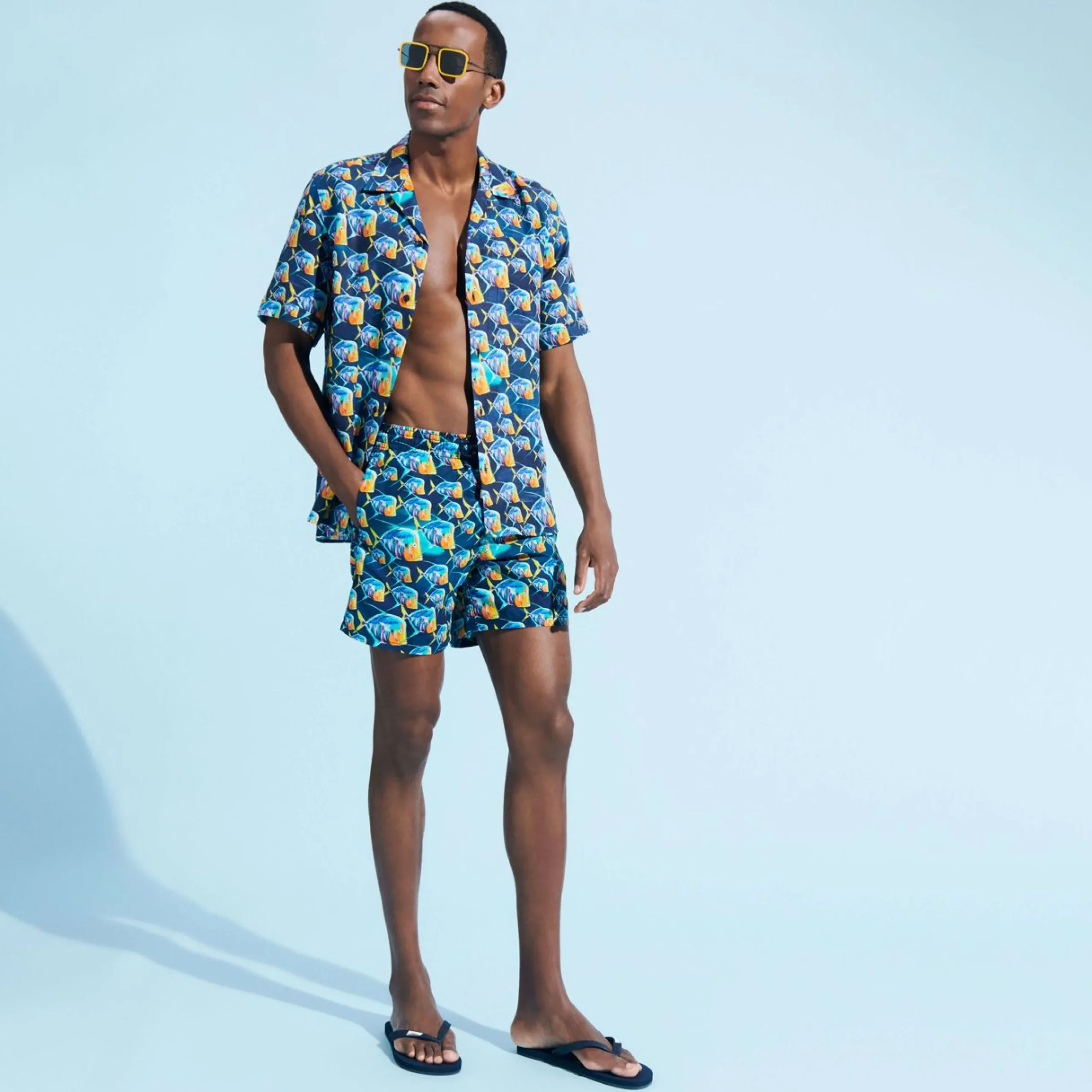 Homme Vilebrequin Chemises^Chemise Bowling En Lin Homme Piranhas