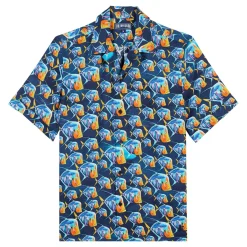 Homme Vilebrequin Chemises^Chemise Bowling En Lin Homme Piranhas