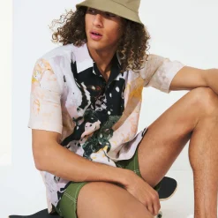 Homme Vilebrequin Chemises^Chemise Bowling En Lin Homme Distortive Water - X Highsnobiety