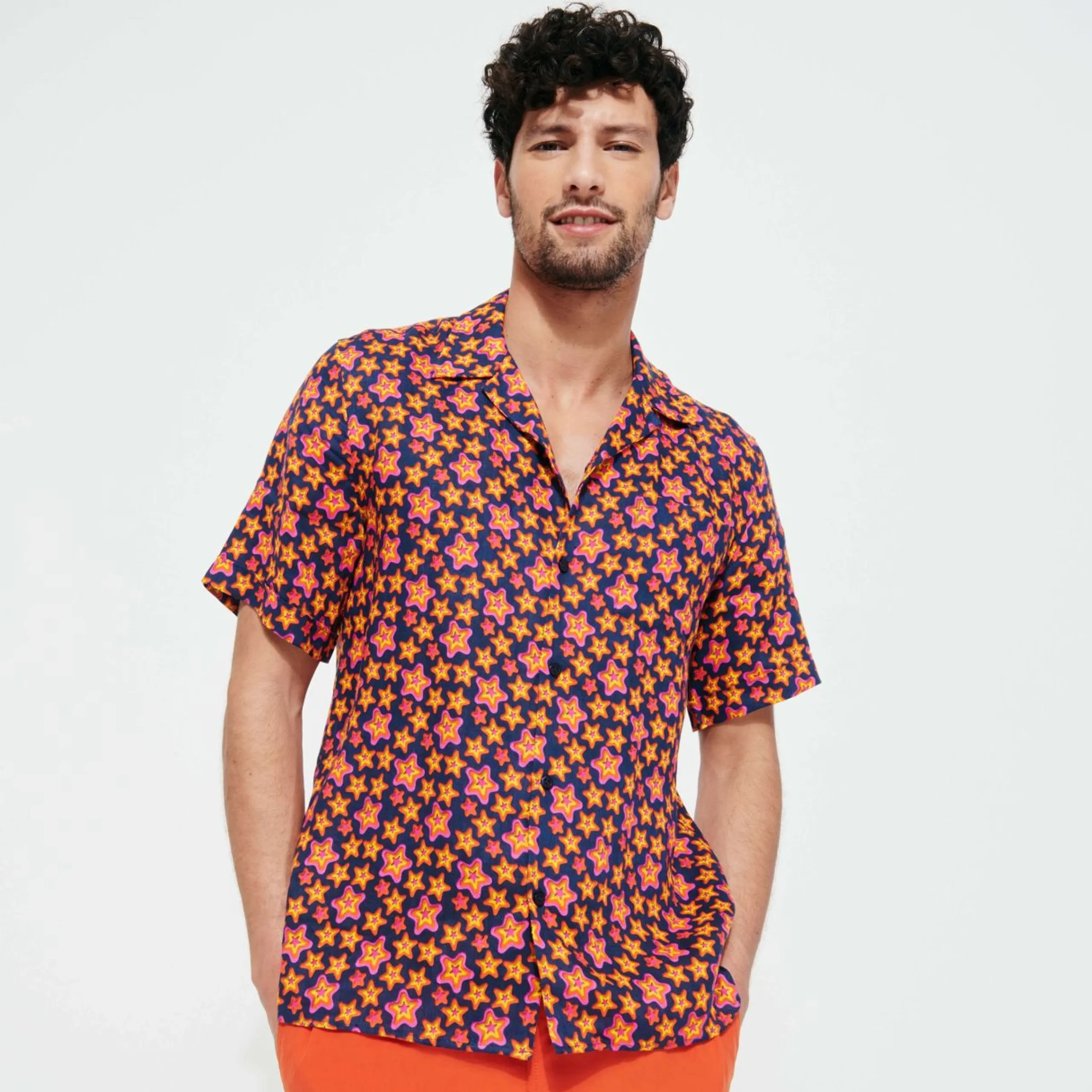 Homme Vilebrequin Chemises^Chemise Bowling En Lin Stars Gift Homme