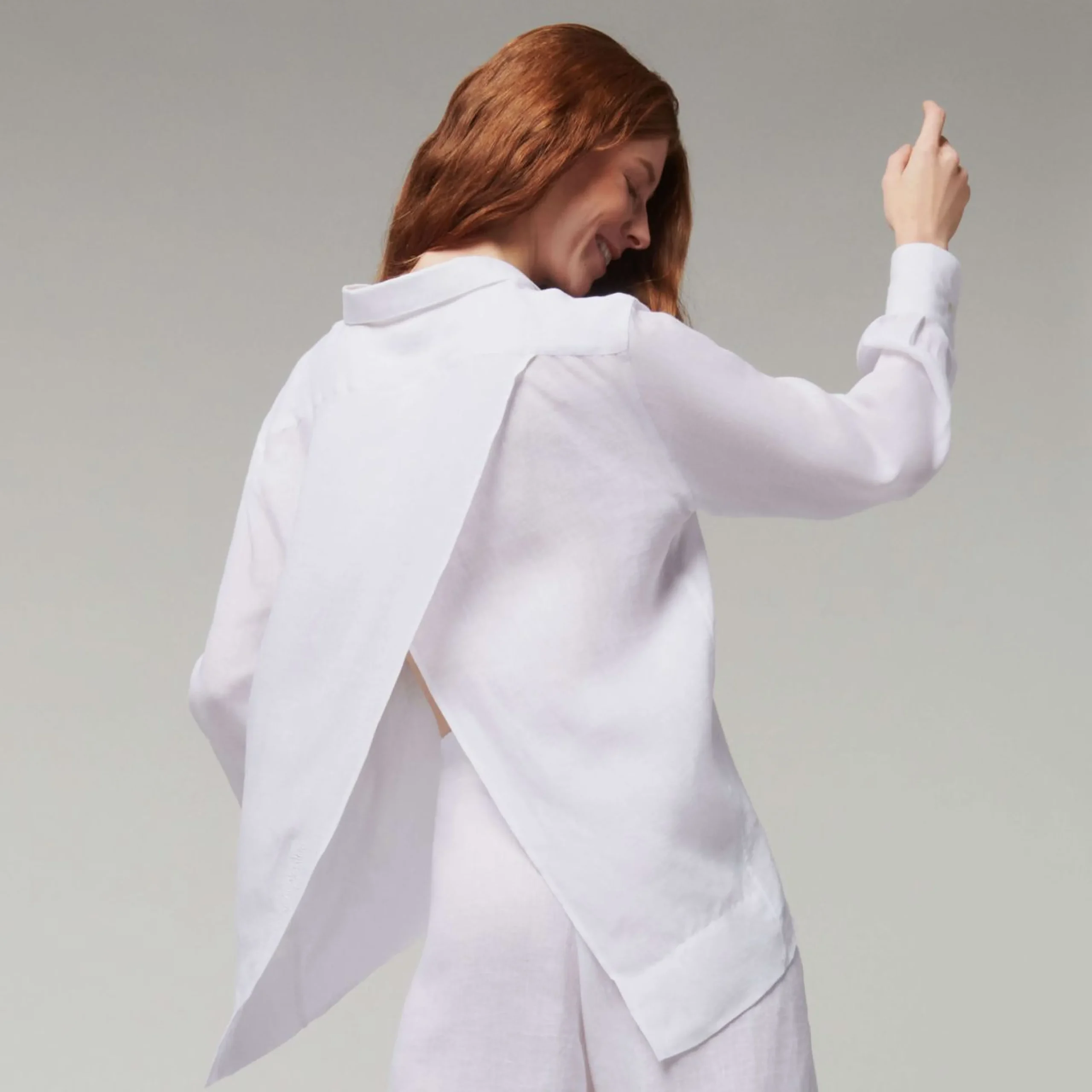 Femme Vilebrequin Robes^Chemise En Lin Blanc Femme Unie- X Angelo Tarlazzi