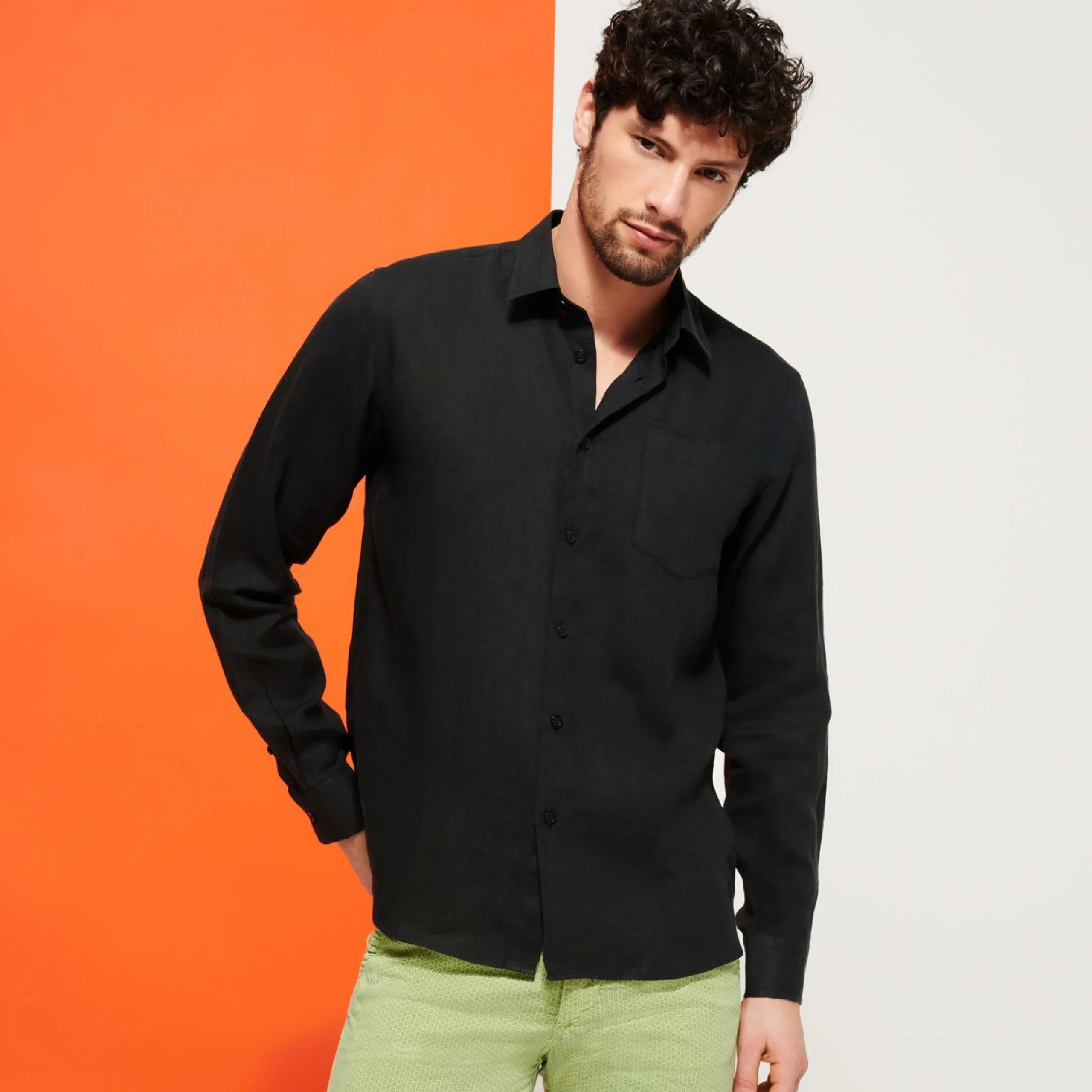Homme Vilebrequin Chemises^Chemise En Lin Homme Unie