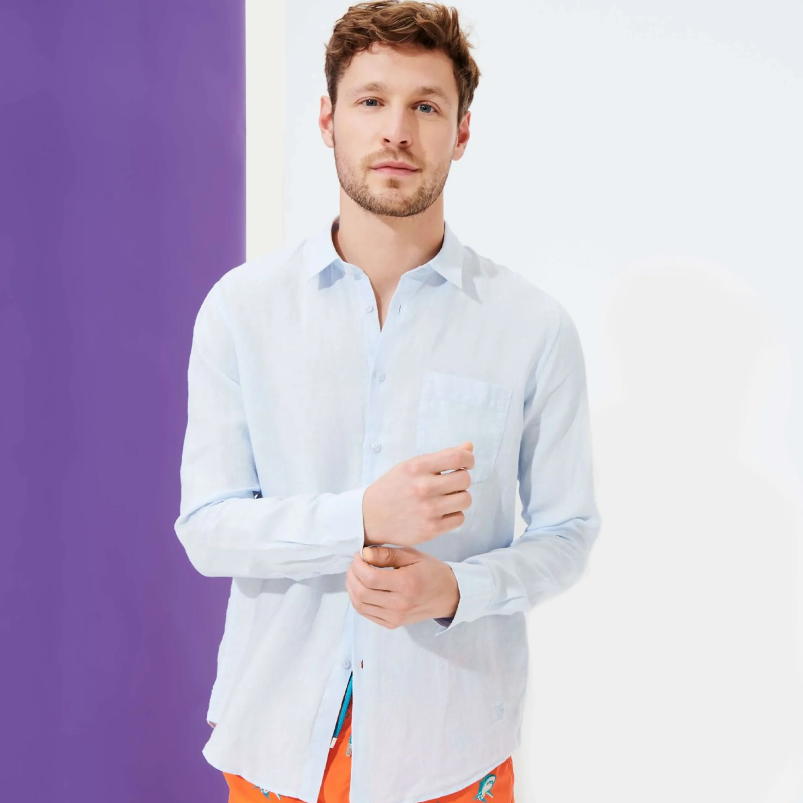 Homme Vilebrequin Chemises^Chemise En Lin Homme Unie