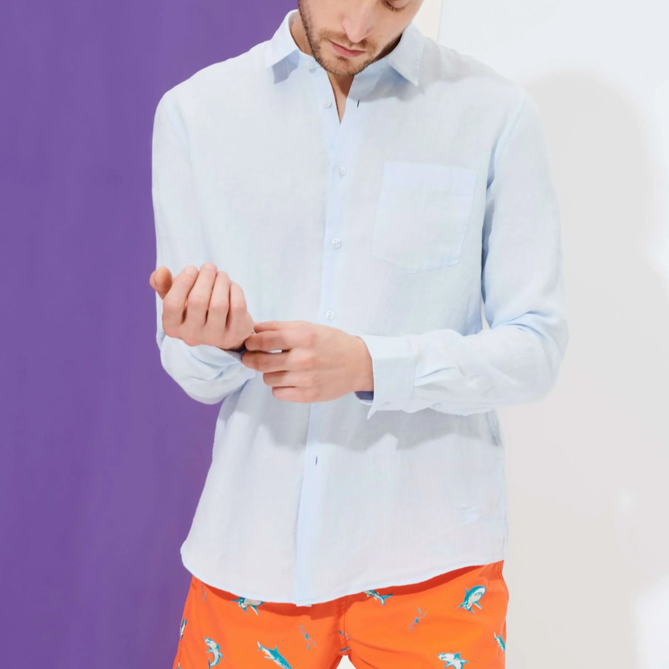 Homme Vilebrequin Chemises^Chemise En Lin Homme Unie