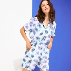 Femme Vilebrequin Chemises^Chemise En Lin Manches Courtes Femme Flash Flowers