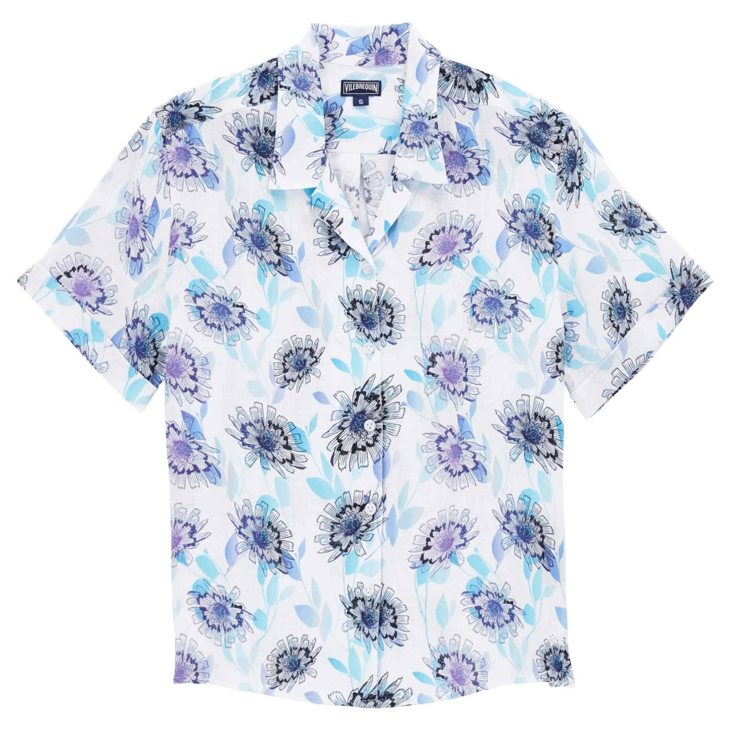 Femme Vilebrequin Chemises^Chemise En Lin Manches Courtes Femme Flash Flowers