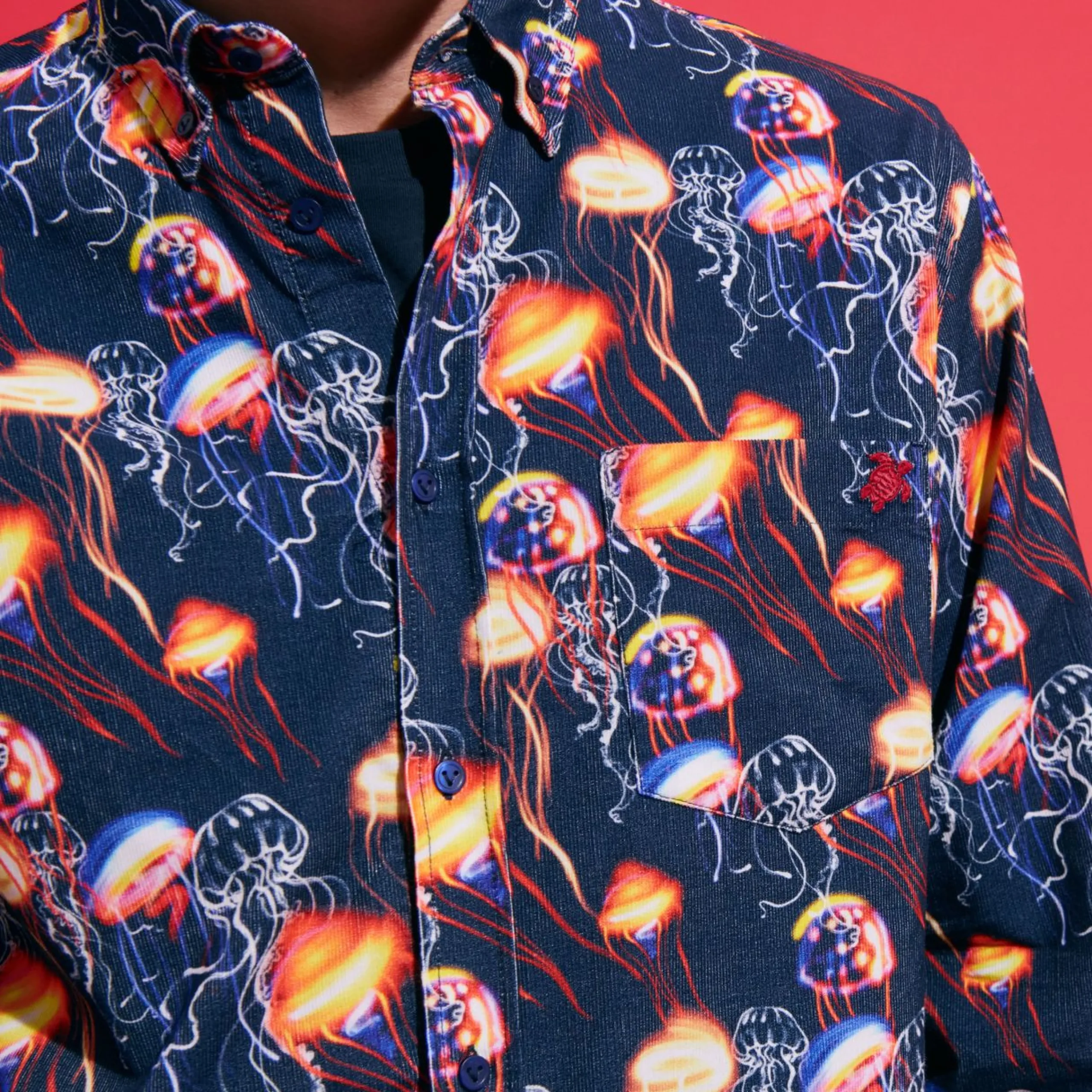 Homme Vilebrequin Chemises^Chemise En Velours Deux Milleraies Homme Neo Medusa