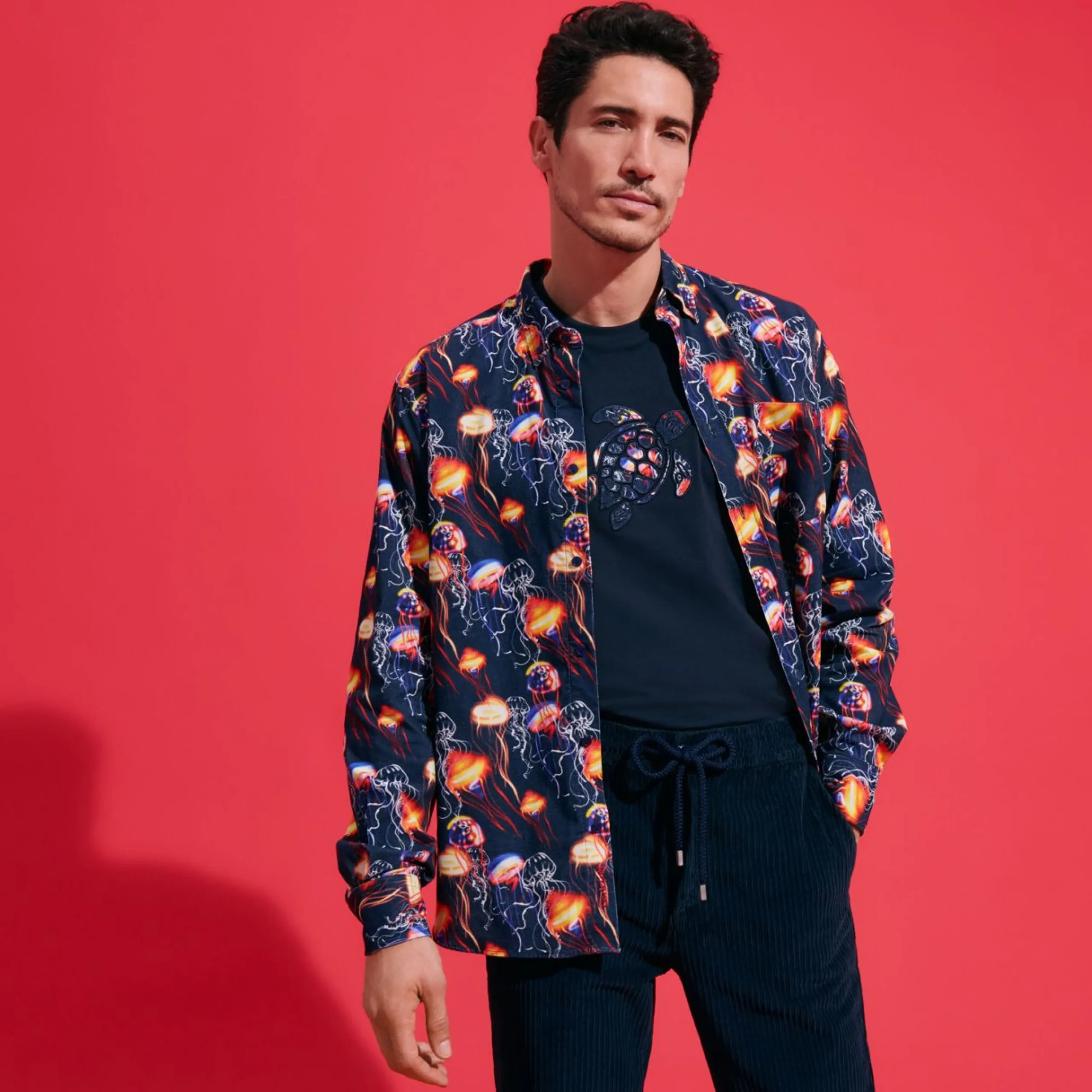Homme Vilebrequin Chemises^Chemise En Velours Deux Milleraies Homme Neo Medusa
