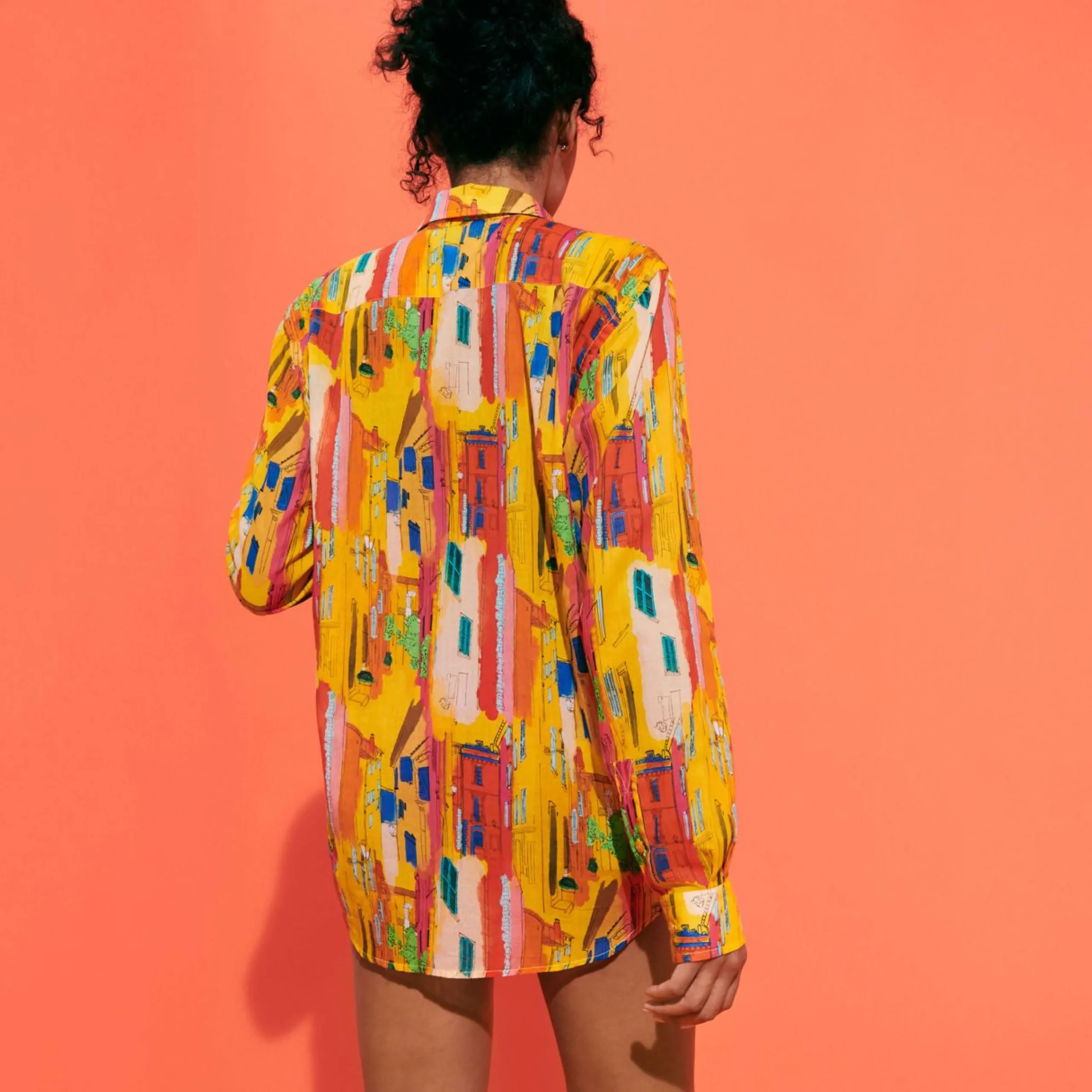 Femme Vilebrequin Chemises^Chemise En Voile De Coton Organique Unisexe Sunny Streets