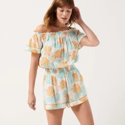 Femme Vilebrequin Combishorts^Combinaison Short Femme Iridescent Flowers Of Joy- X Poupette St Barth
