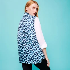 Femme Vilebrequin Vestes^Doudoune Sans Manches Reversible Unisexe Blurred Turtles
