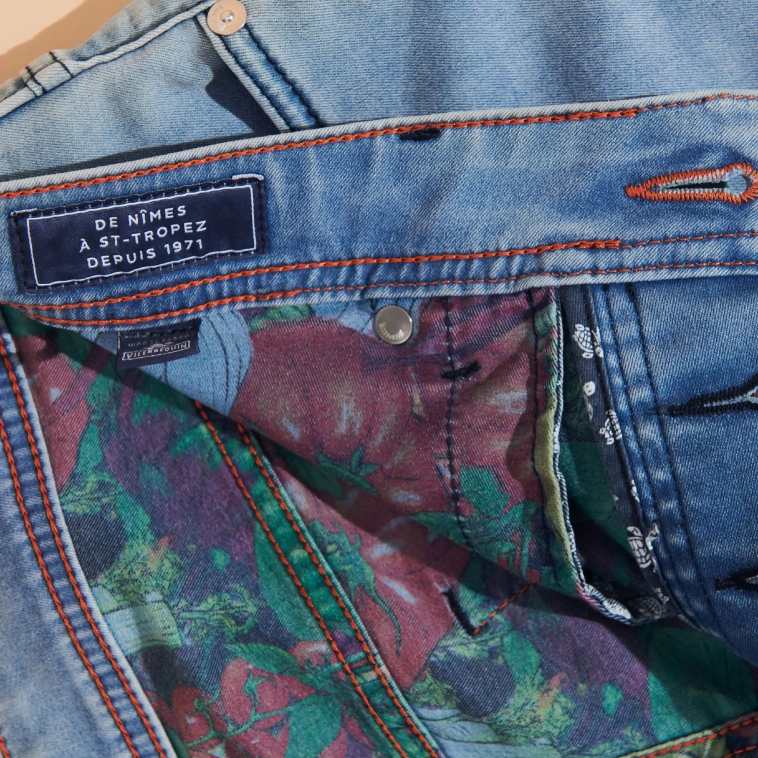 Homme Vilebrequin Pantalons^Jeans 5 Poches Homme Imprime Marche Provencal