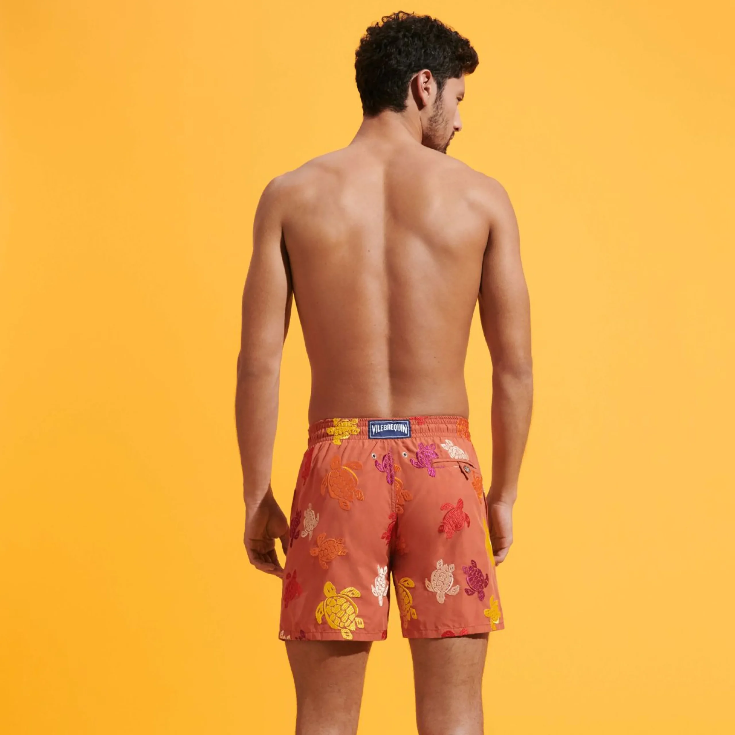 Homme Vilebrequin Le Brodé^Maillot De Bain Brodé Homme Ronde Tortues Multicolores - Edition Limitee