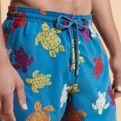 Homme Vilebrequin Le Brodé^Maillot De Bain Brodé Homme Ronde Tortues Multicolores - Edition Limitee