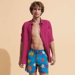 Homme Vilebrequin Le Brodé^Maillot De Bain Brodé Homme Ronde Tortues Multicolores - Edition Limitee
