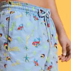 Homme Vilebrequin Le Père & Fils^Maillot De Bain Brodé Homme Naive Fish - Edition Limitee